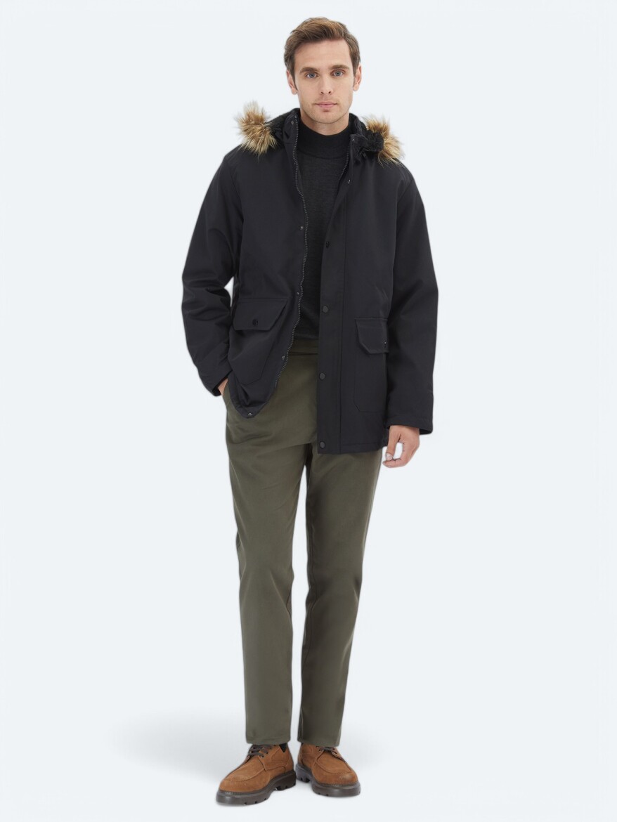 Black Weaving Coat - 2