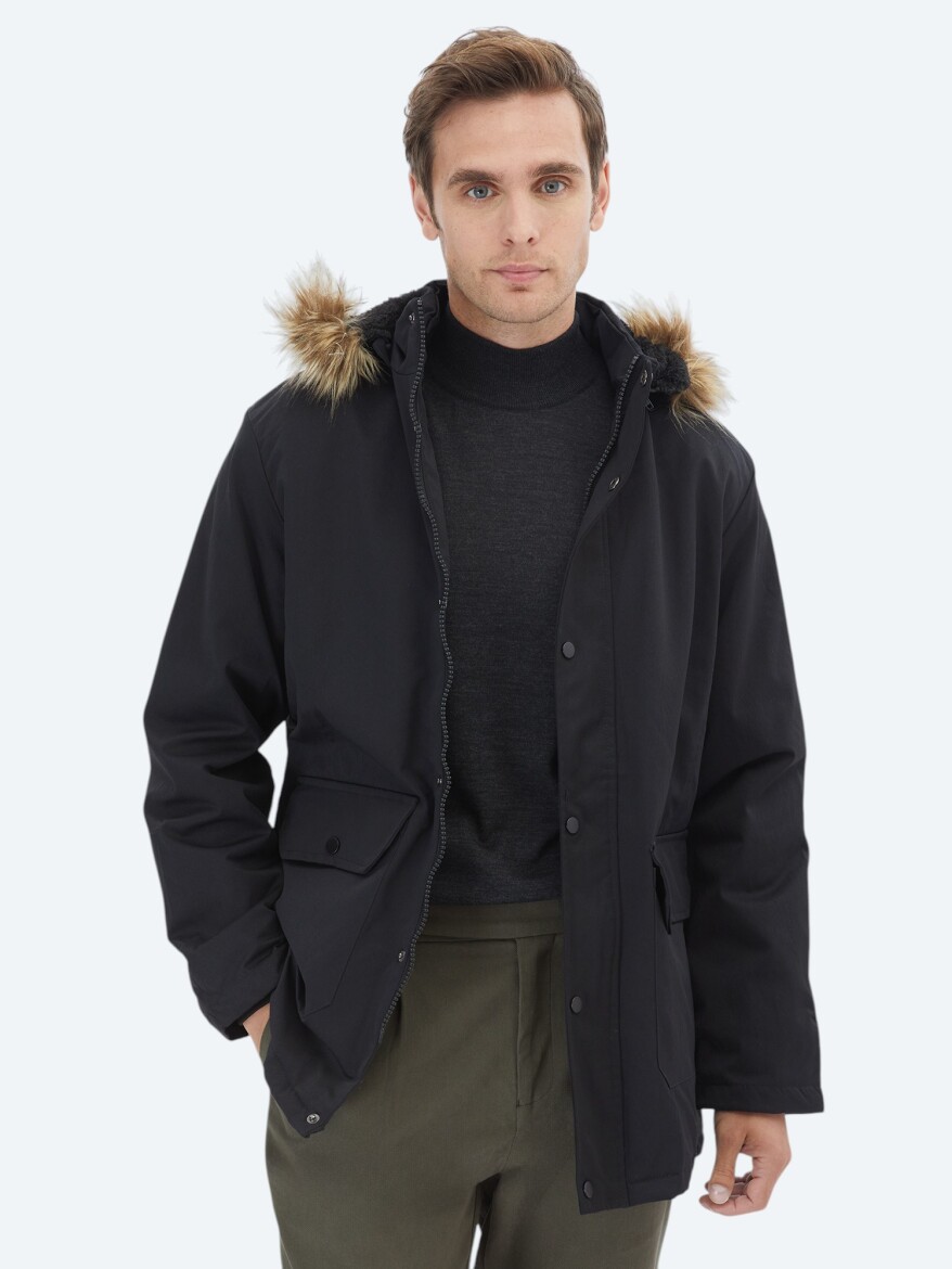 Black Weaving Coat - 3