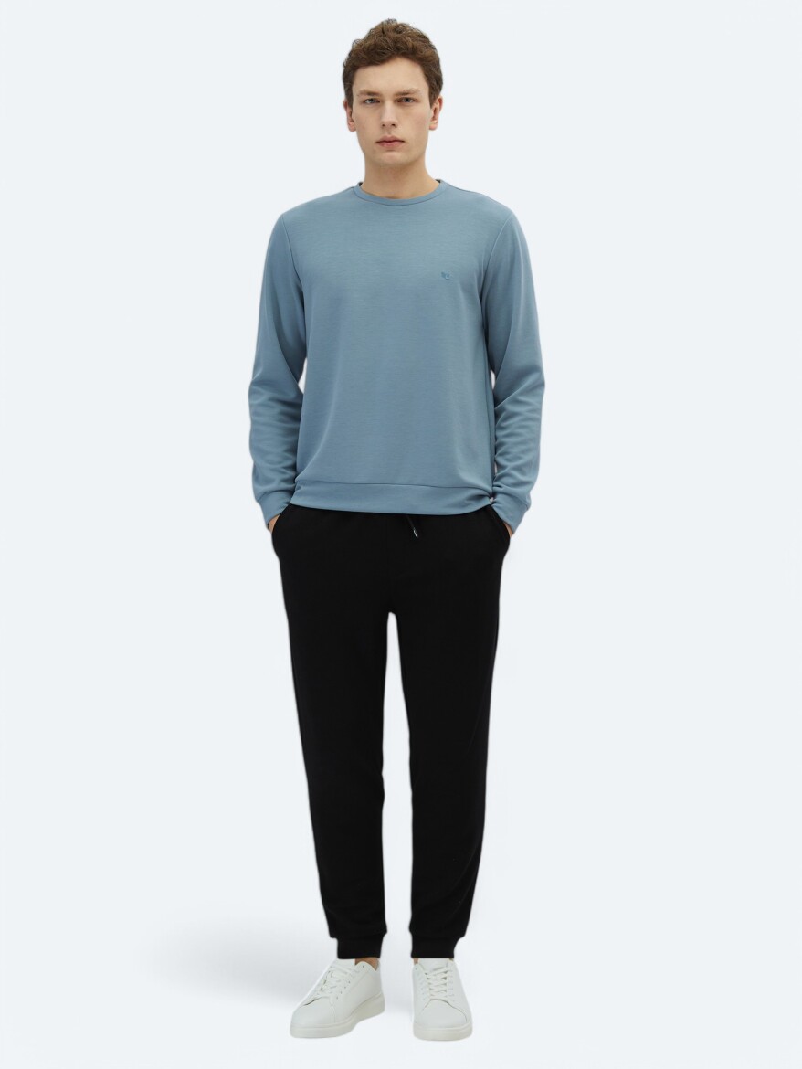 Blue Crew Neck Sweatshirt 
