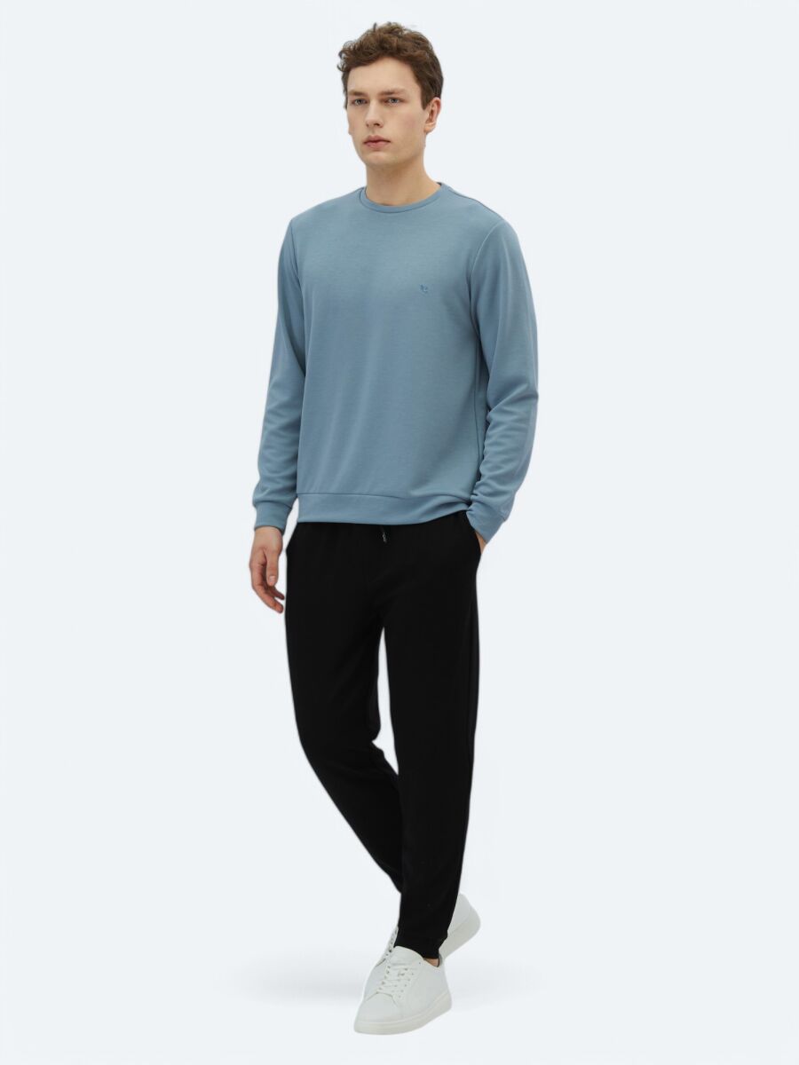 Blue Crew Neck Sweatshirt - 3