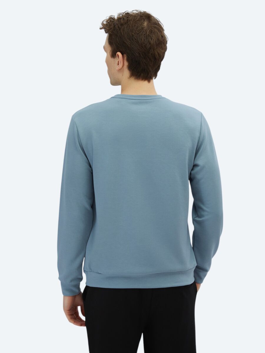 Blue Crew Neck Sweatshirt - 5