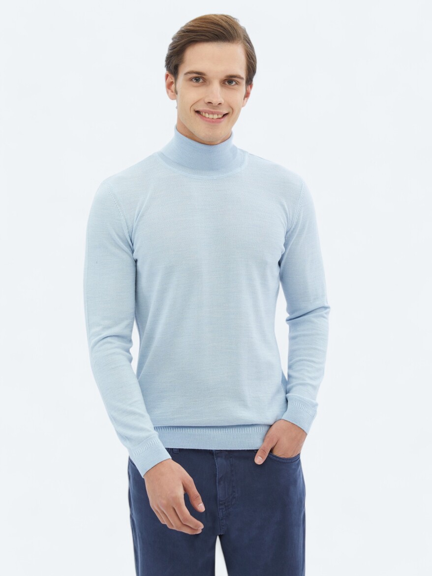Blue Knitwear Sweatshirt - 1