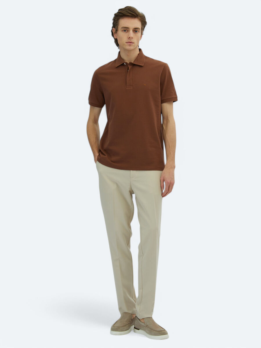Brown Plain 100% Cotton T-Shirt - 2