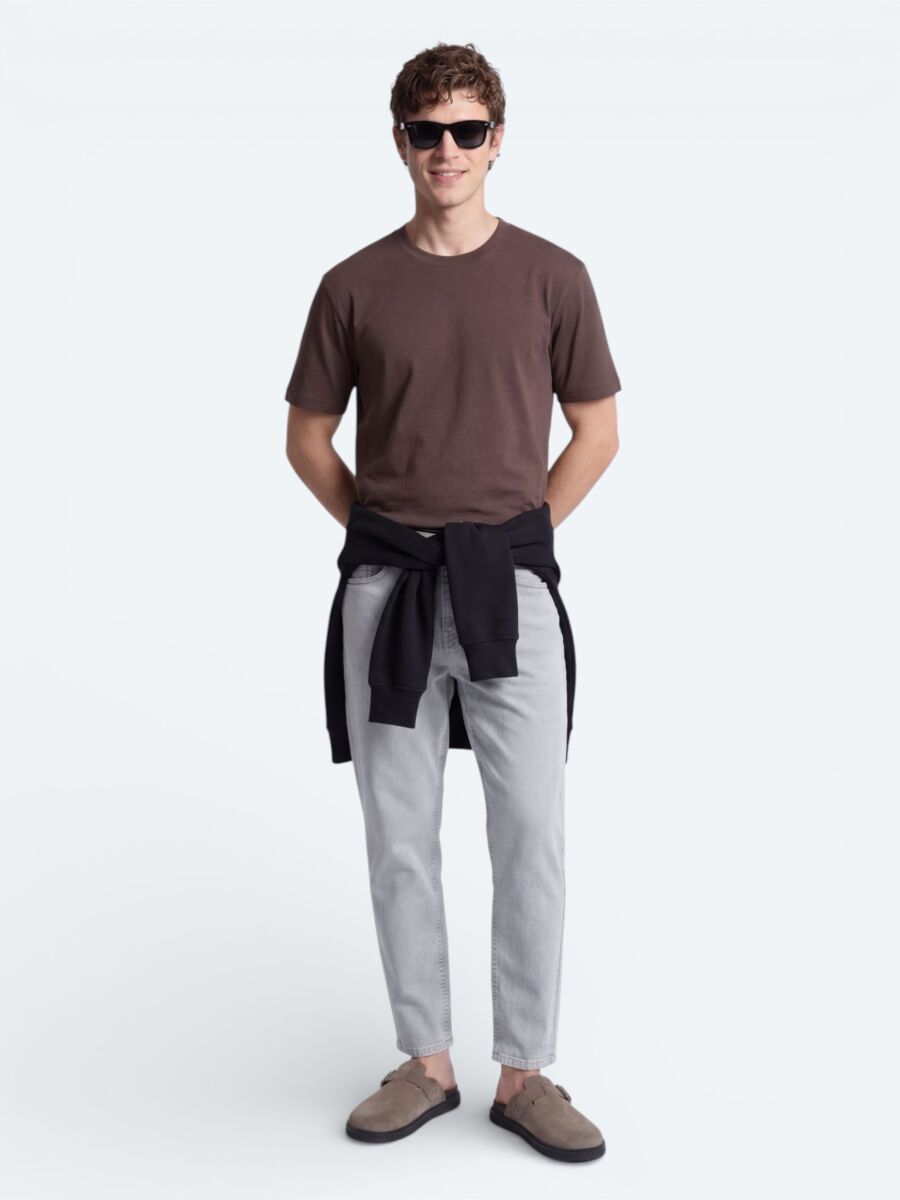 Brown Plain T-Shirt - 4