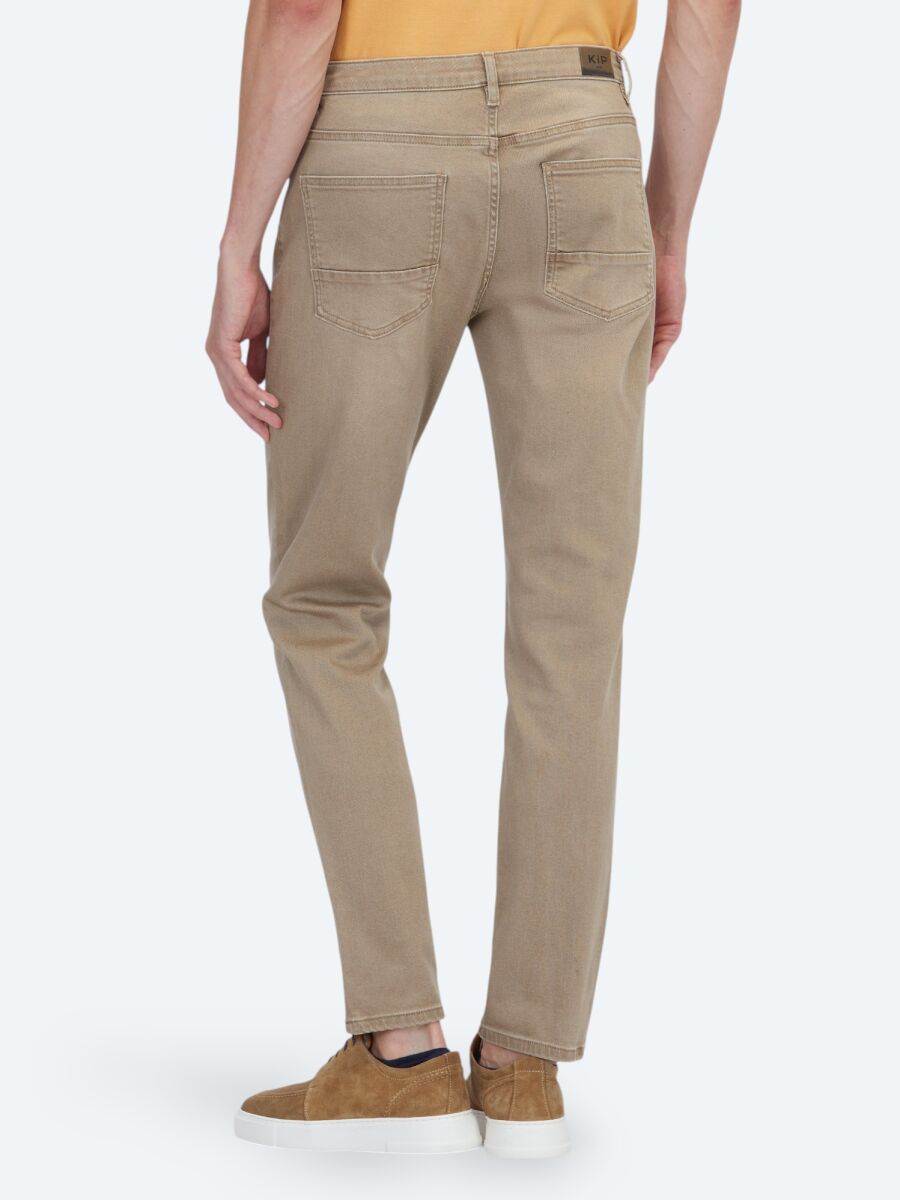 Buff Slim Fit Denim Cotton Blended Trousers - 4