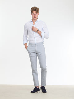 Mavi Düz Dokuma Regular Fit Casual Pamuk Karışımlı Pantolon