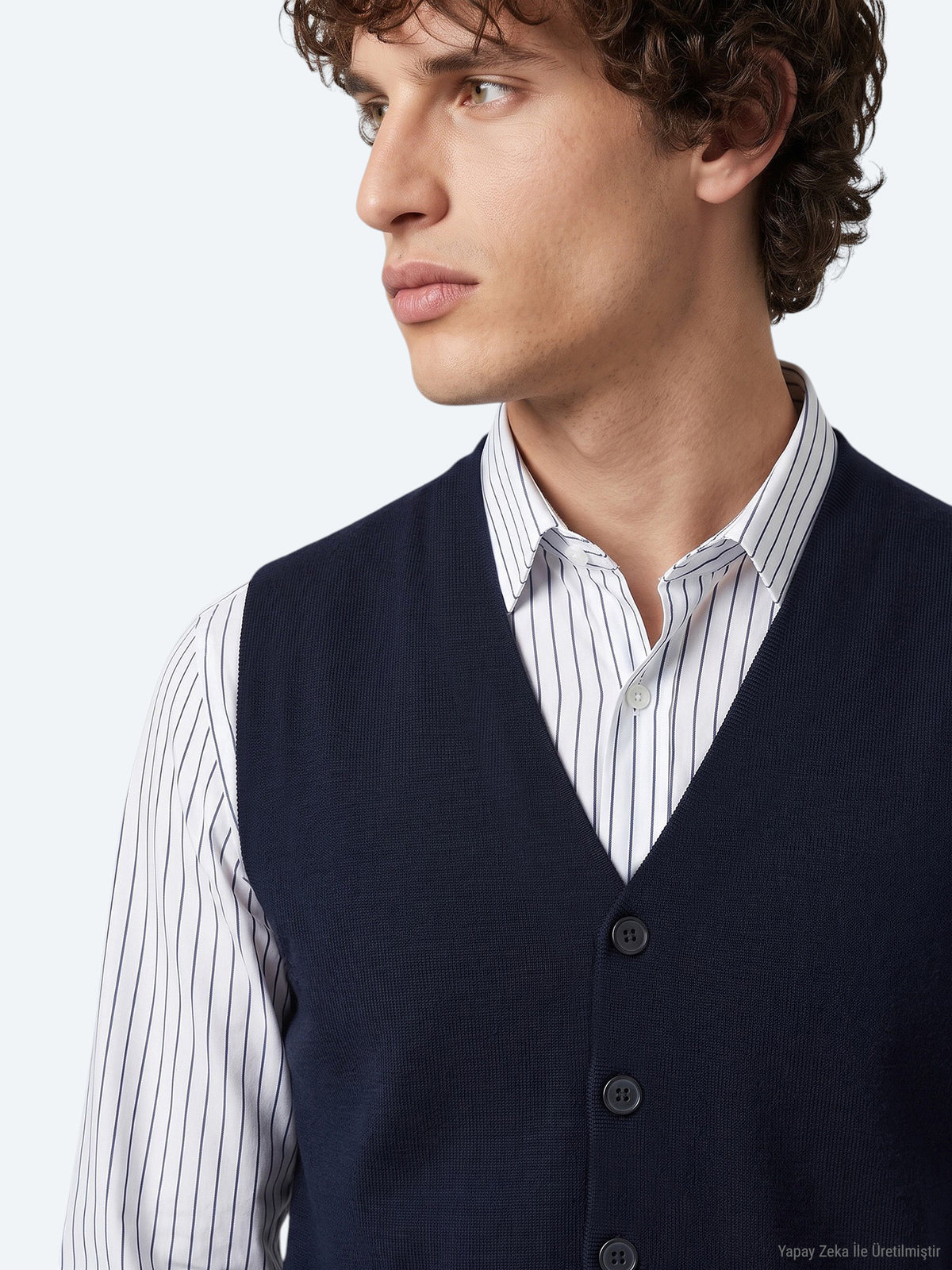 Lacivert Regular Fit Casual Örme Triko Yelek