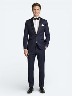 Saks Düz Slim Fit Şal Yaka Dokuma Smokin Takım Elbise