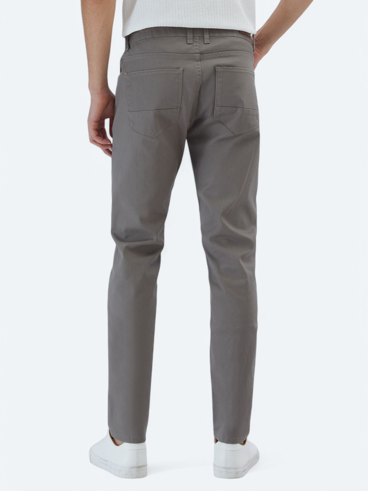 Vizon Düz Dokuma Fitted Fit Casual Pamuk Karışımlı Pantolon