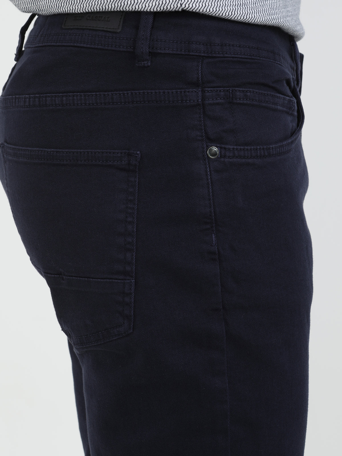 Lacivert Düz Dokuma Regular Fit Casual Pamuk Karışımlı Pantolon
