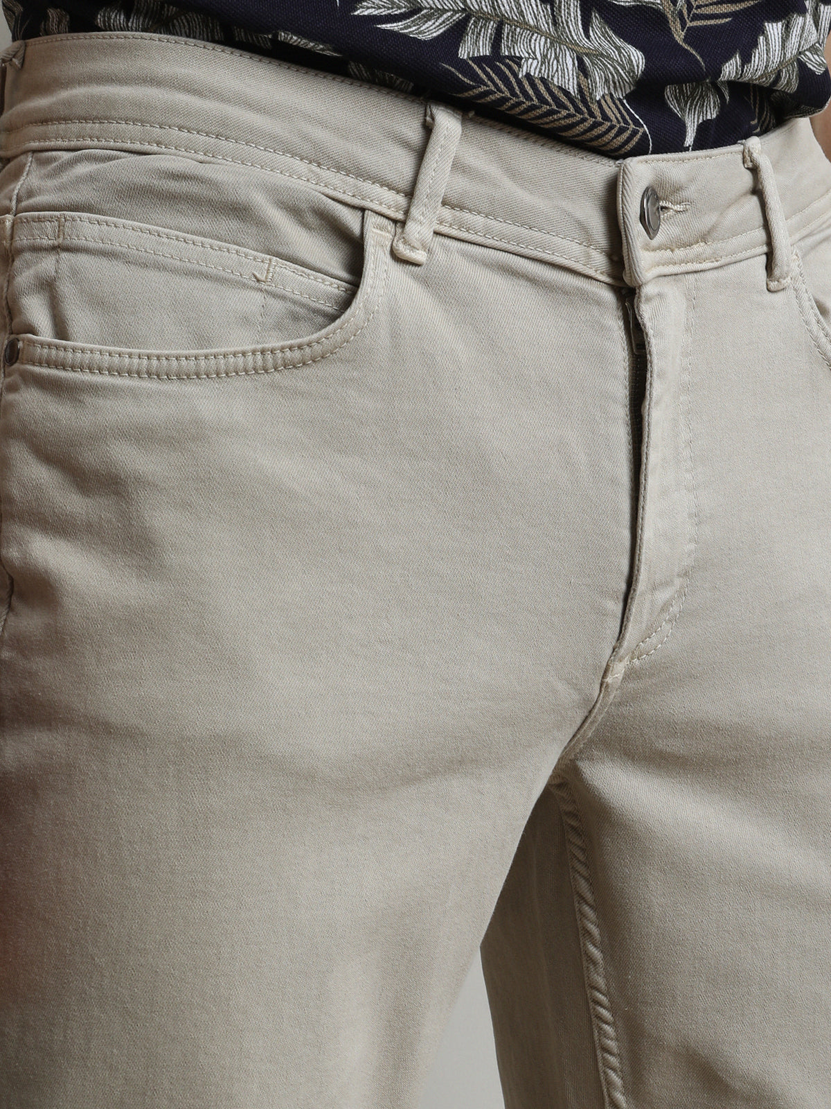 Vizon Düz Dokuma Regular Fit Casual Pamuk Karışımlı Pantolon