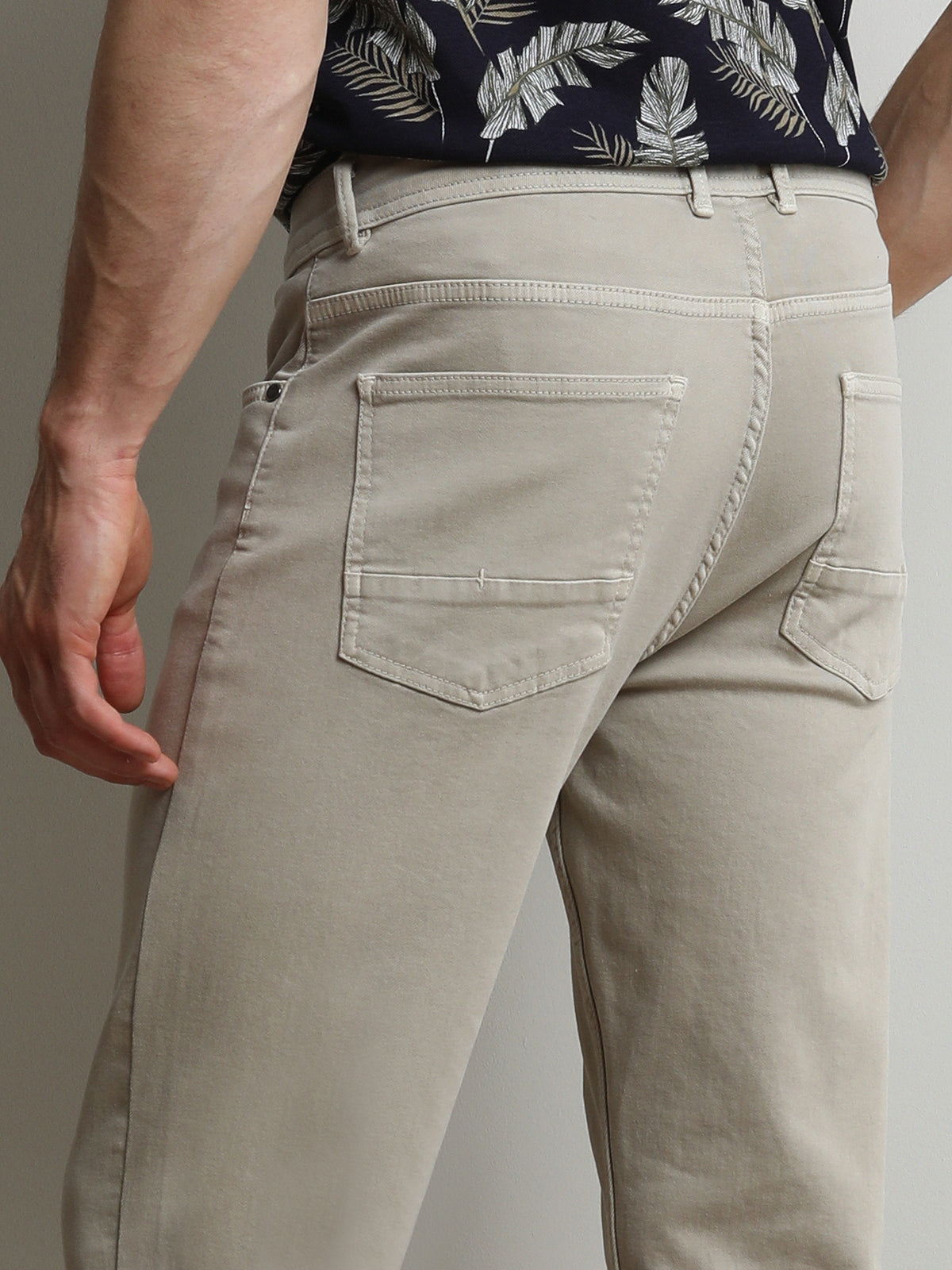 Vizon Düz Dokuma Regular Fit Casual Pamuk Karışımlı Pantolon