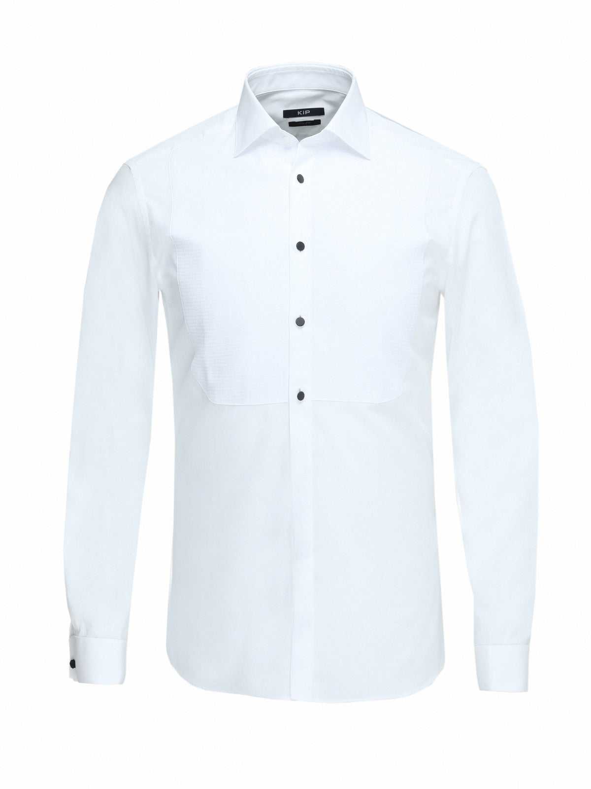 Beyaz Düz Slim Fit Duble Manşet Klasik Yaka Smokin Gömlek