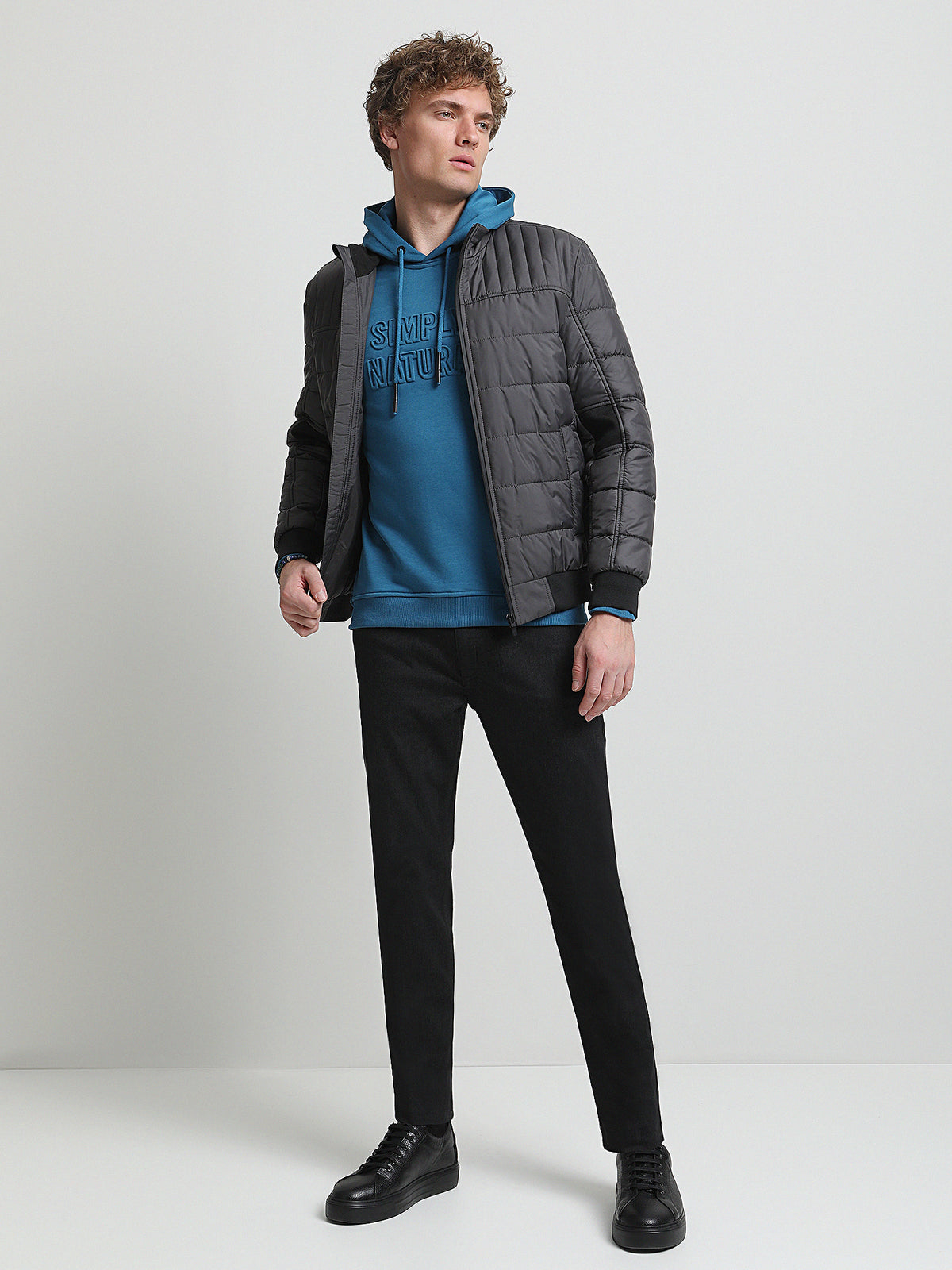 Antrasit Düz Denim Regular Fit Casual Pamuk Karışımlı Pantolon
