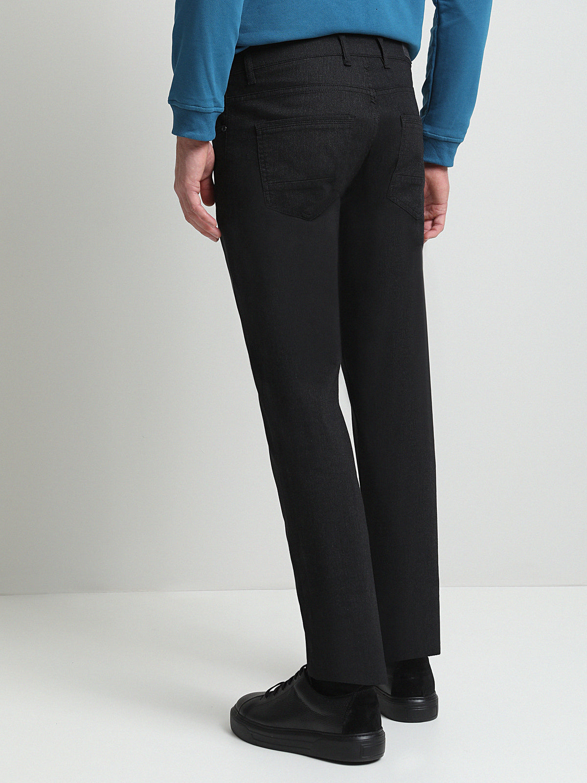 Antrasit Düz Denim Regular Fit Casual Pamuk Karışımlı Pantolon