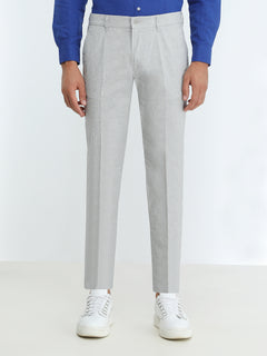 Açık Mavi Dokuma Slim Fit Smart Casual Pamuk Karışımlı Pantolon