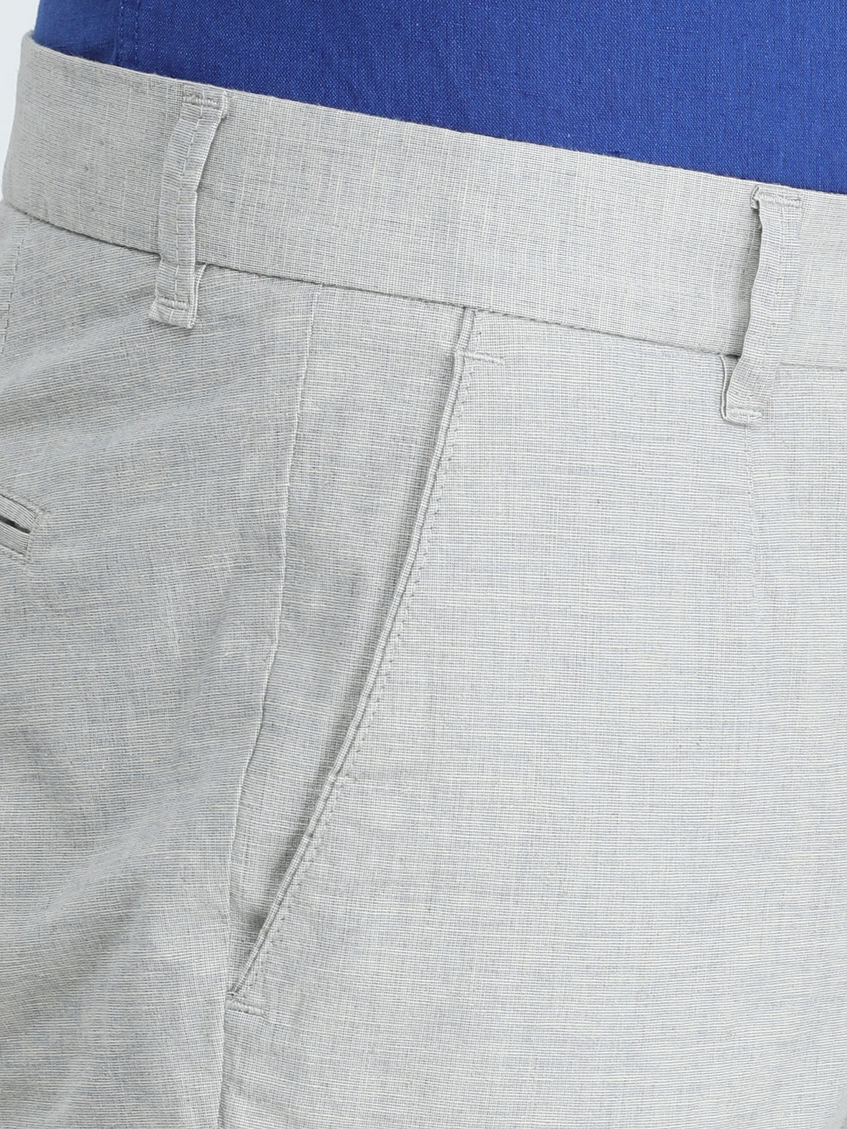 Açık Mavi Dokuma Slim Fit Smart Casual Pamuk Karışımlı Pantolon