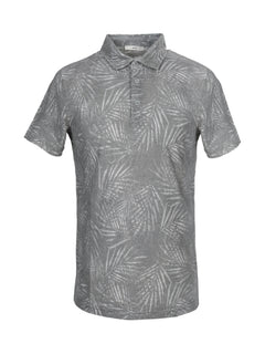 Vizon Baskılı Polo Yaka Pamuk Karışımlı T-Shirt