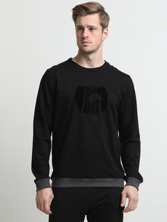 Siyah Baskılı Sweatshirt