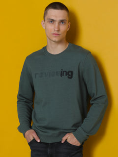 Yeşil Baskılı Sweatshirt