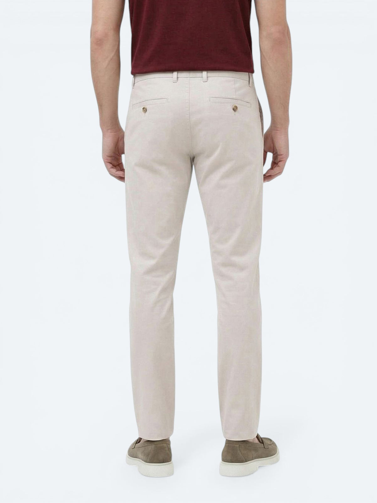 Taş Düz Dokuma Slim Fit Casual Pamuk Karışımlı Pantolon