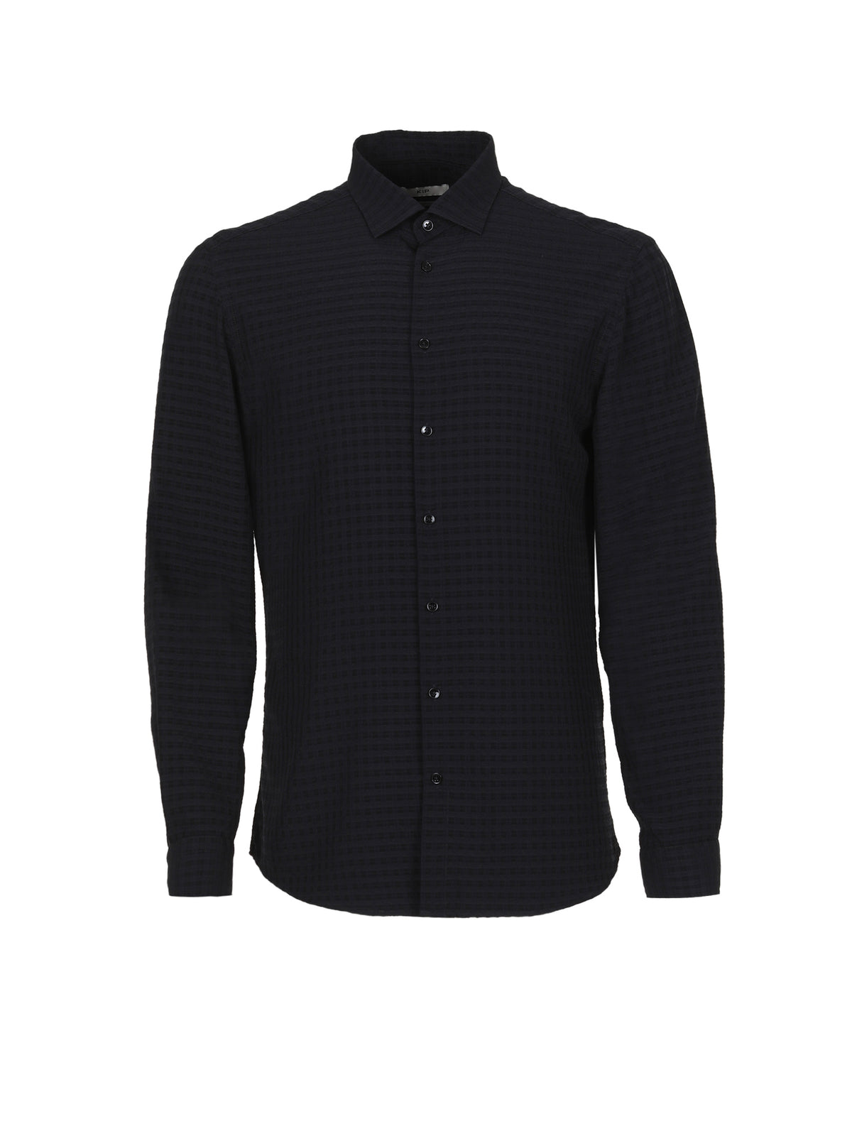 Siyah Kareli Slim Fit Uzun Dokuma Casual Gömlek