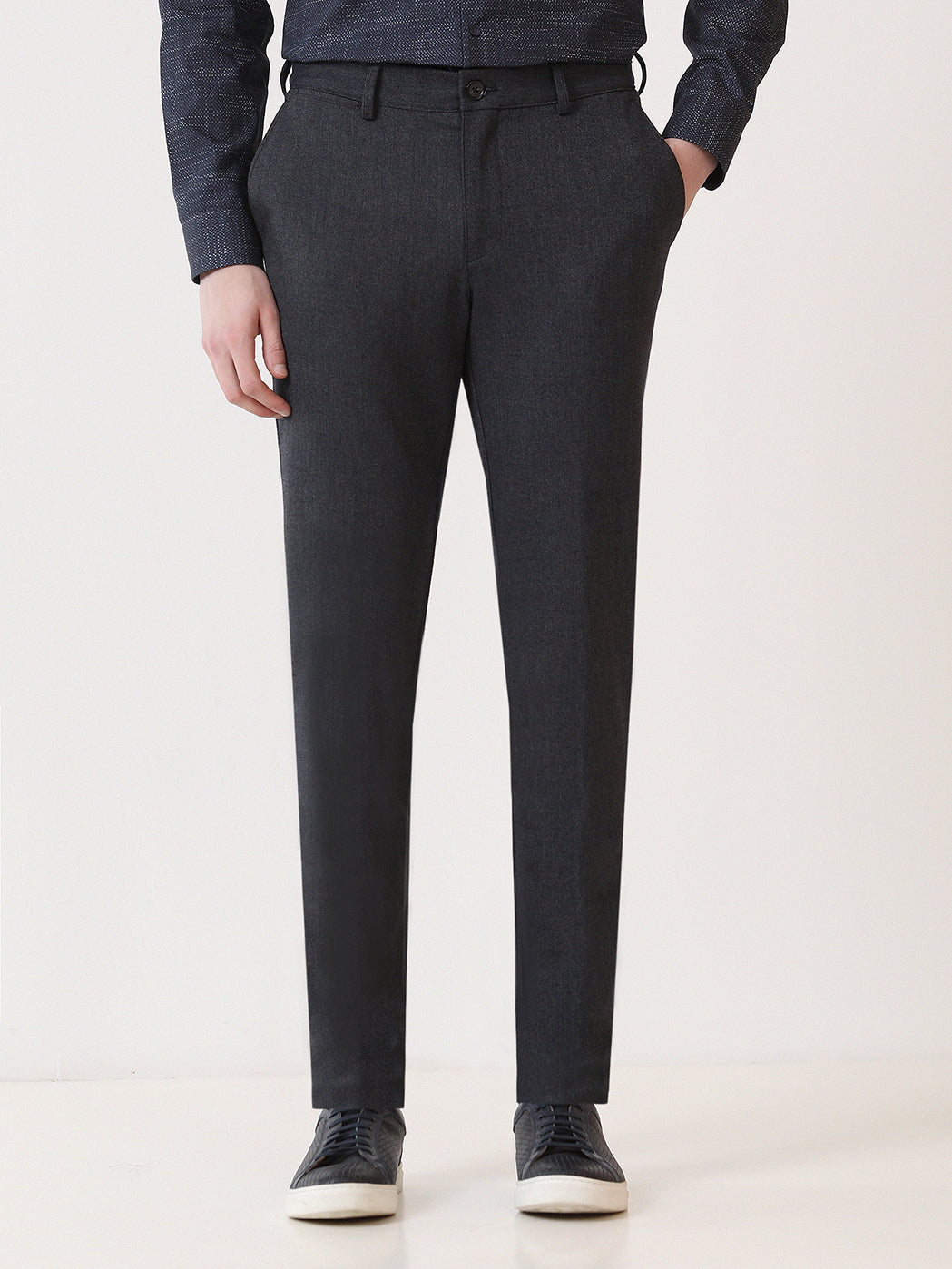 Lacivert Düz Dokuma Slim Fit Casual Pantolon