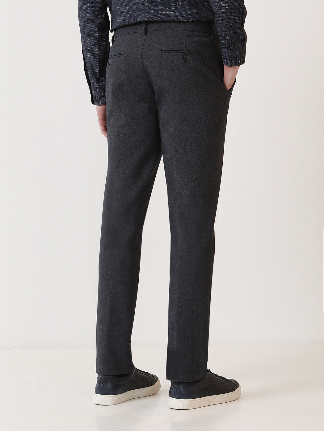 Lacivert Düz Dokuma Slim Fit Casual Pantolon