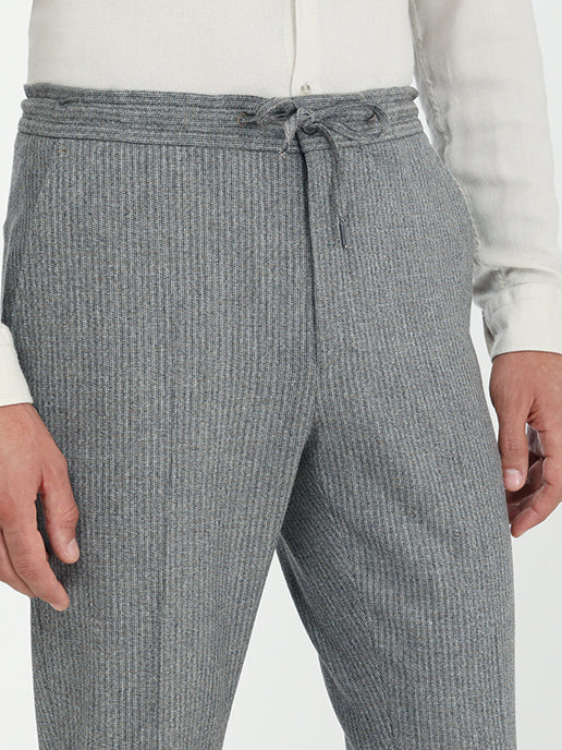 Gri Mikro Modern Fit Yün Karışımlı Takım Elbise