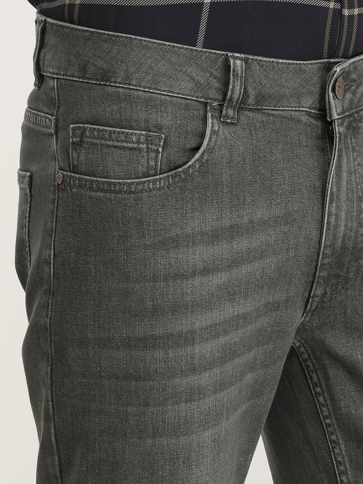Haki Slim Fit Denim Pamuk Karışımlı Pantolon