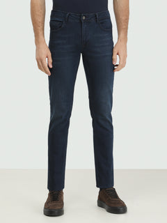 Lacivert Slim Fit Denim Pamuk Karışımlı Pantolon