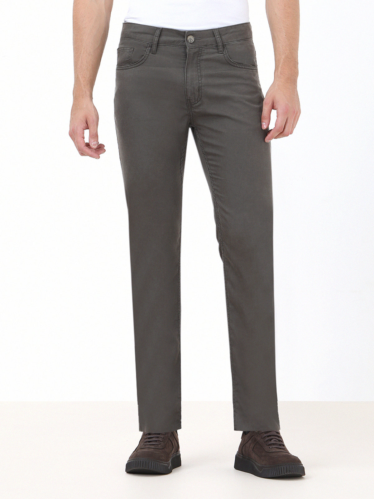 Açık Bej Dokuma Regular Fit Casual Pantolon