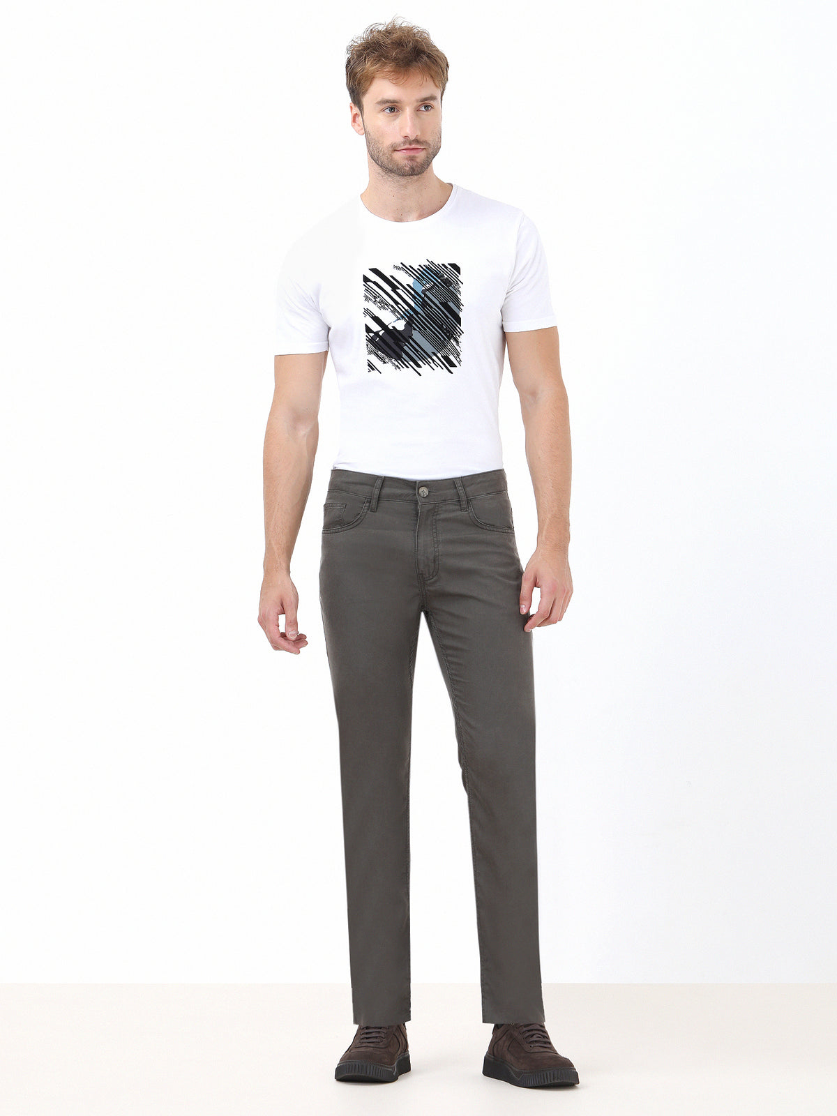 Açık Bej Dokuma Regular Fit Casual Pantolon