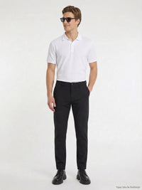 Siyah Düz Dokuma Slim Fit Casual Pantolon