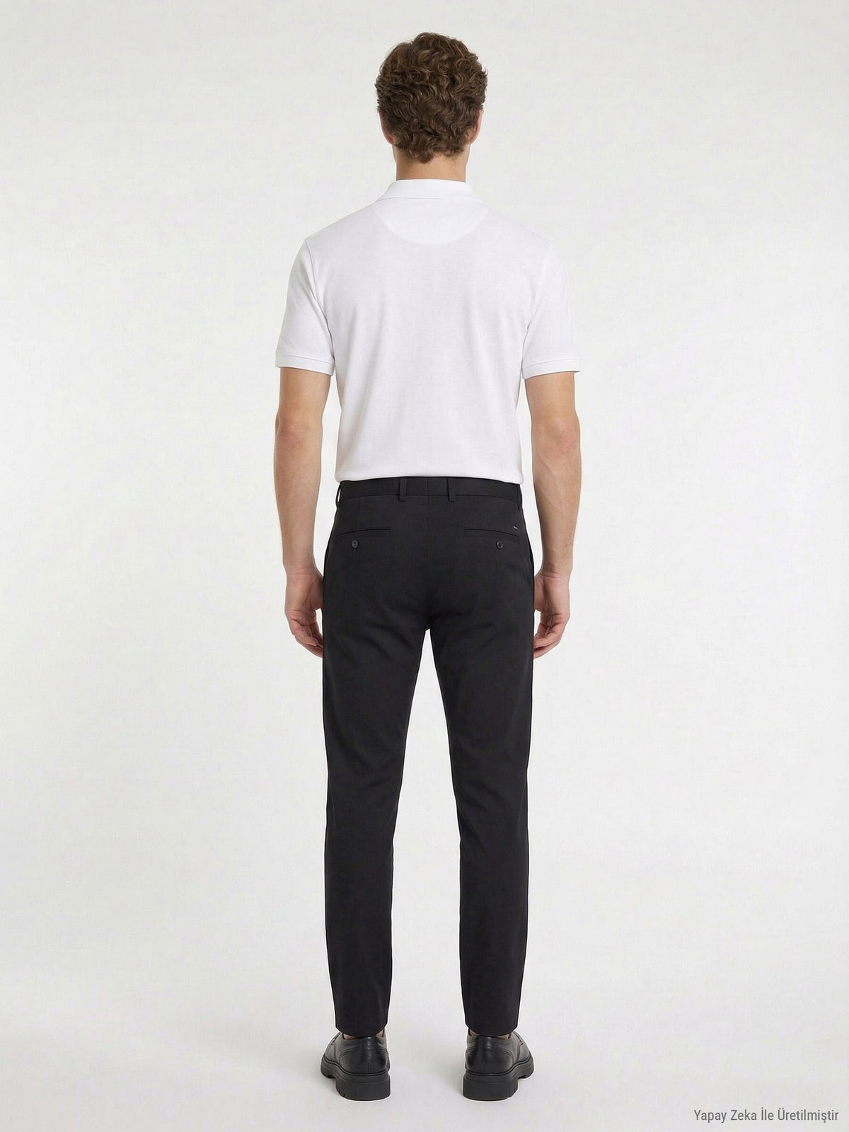 Siyah Düz Dokuma Slim Fit Casual Pantolon