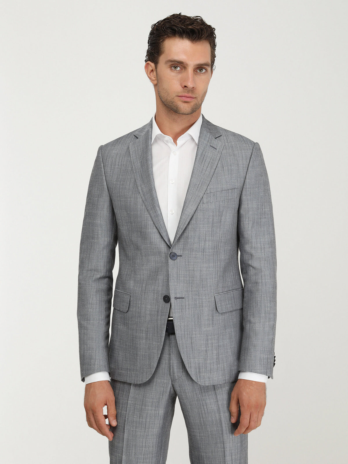 Mavi Desenli Modern Fit Takım Elbise