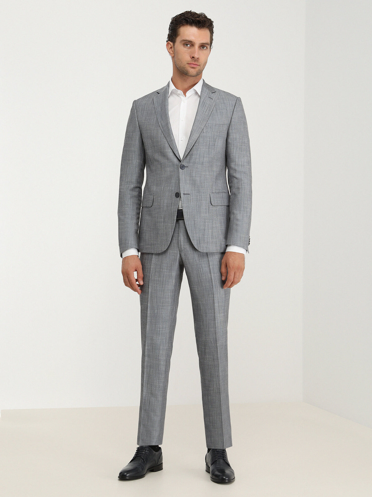 Mavi Desenli Modern Fit Takım Elbise