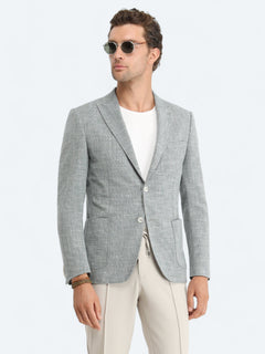 Yeşil Mikro Modern Fit Pamuk Karışımlı Ceket