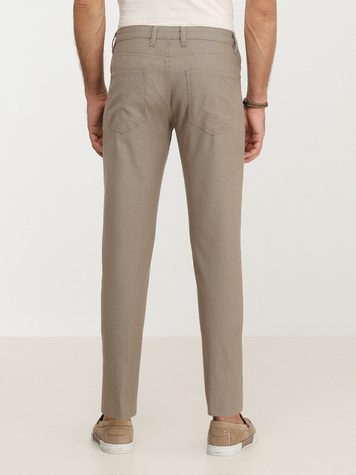 Vizon Dokuma Slim Fit Casual Pamuk Karışımlı Pantolon