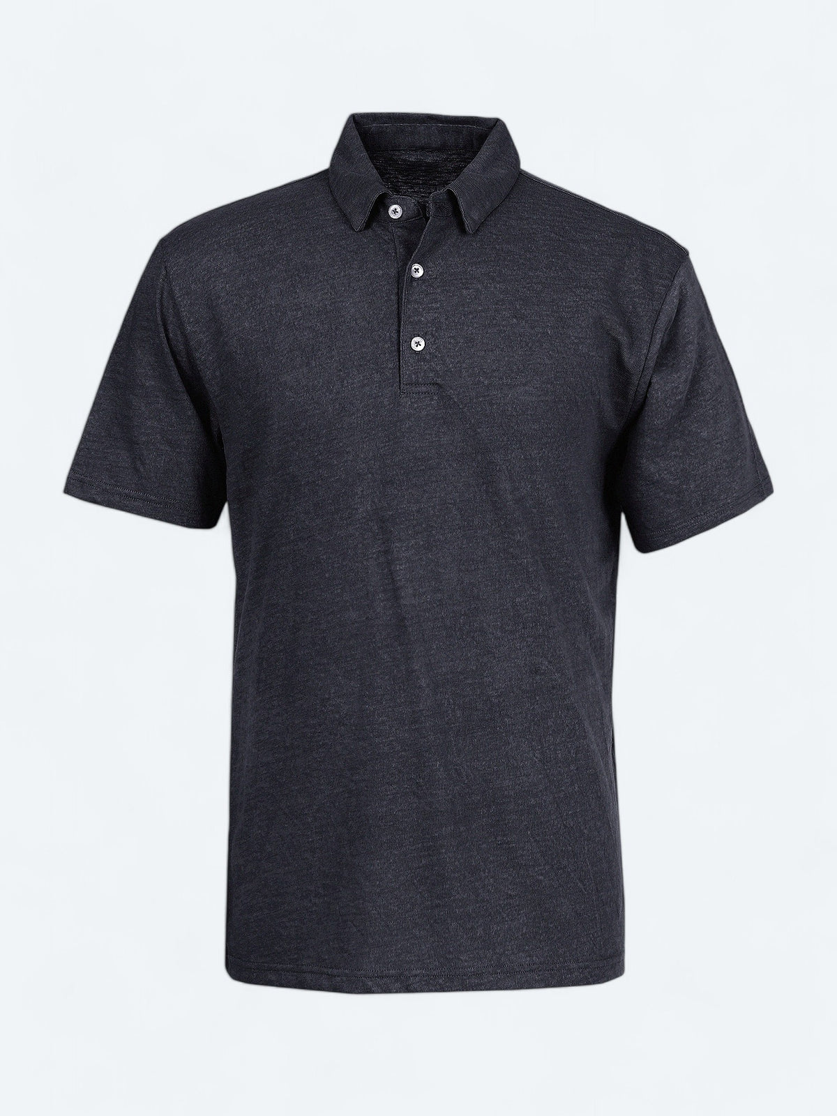 Lacivert Düz Polo Yaka Pamuk Karışımlı T-Shirt