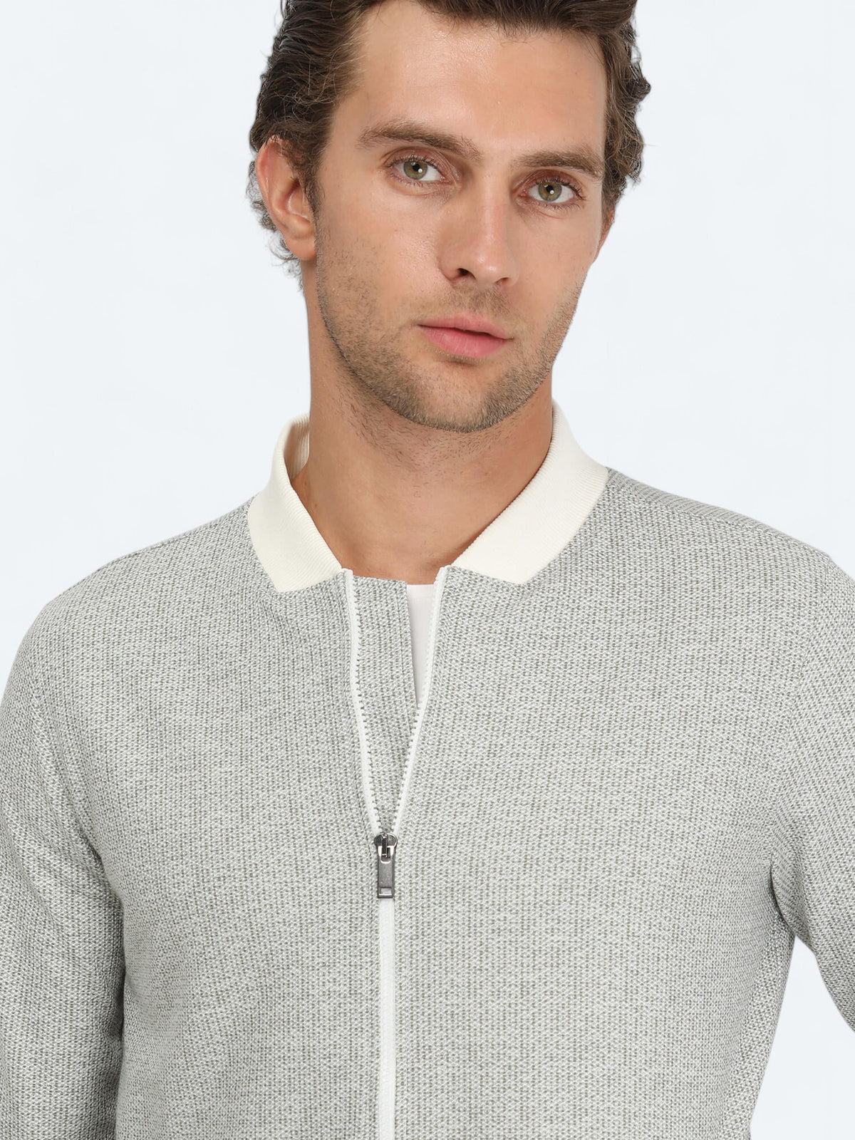 Haki Regular Fit Casual Örme Mont