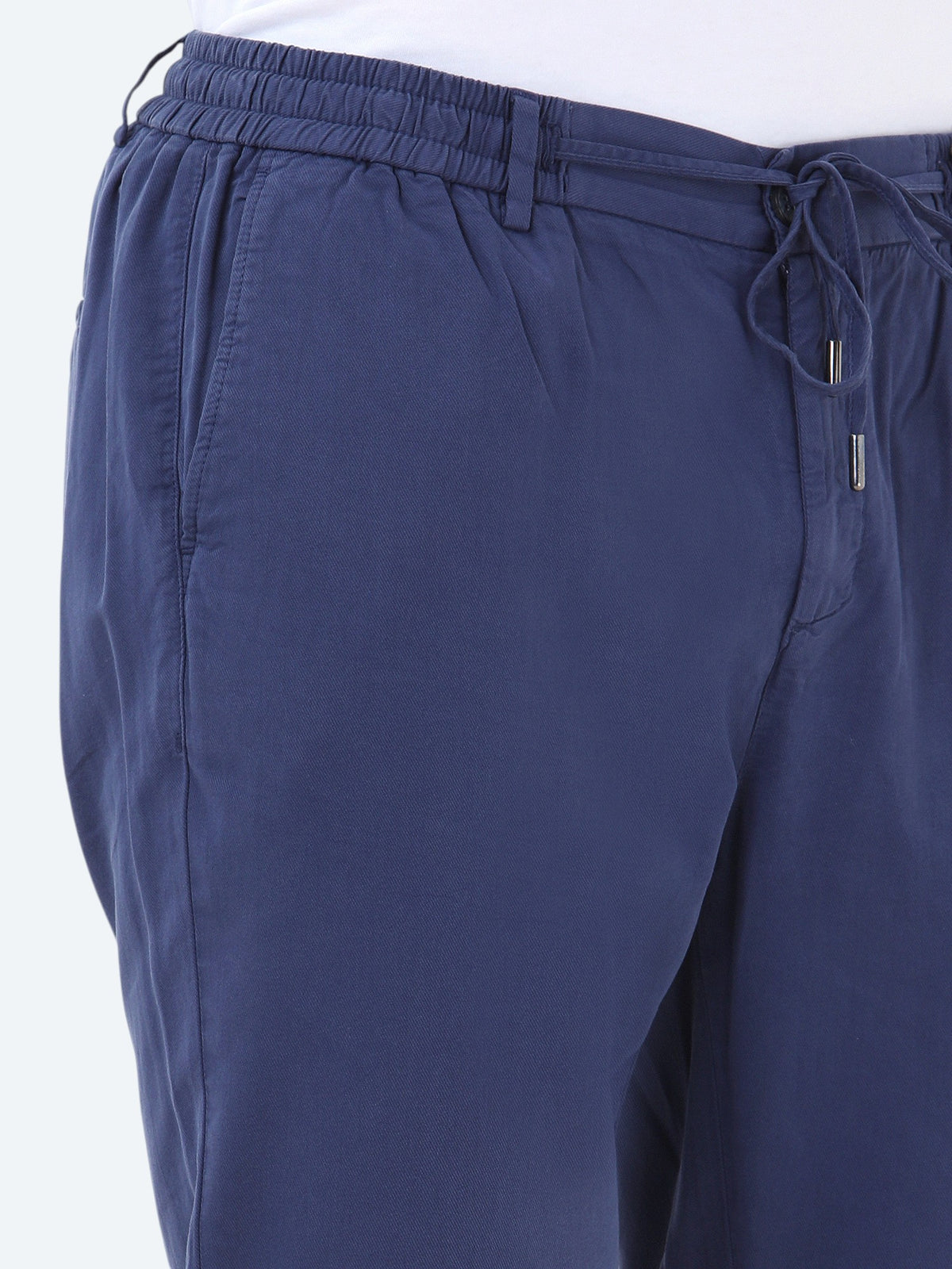 İndigo Dokuma Jogging Fit Casual Pamuk Karışımlı Pantolon
