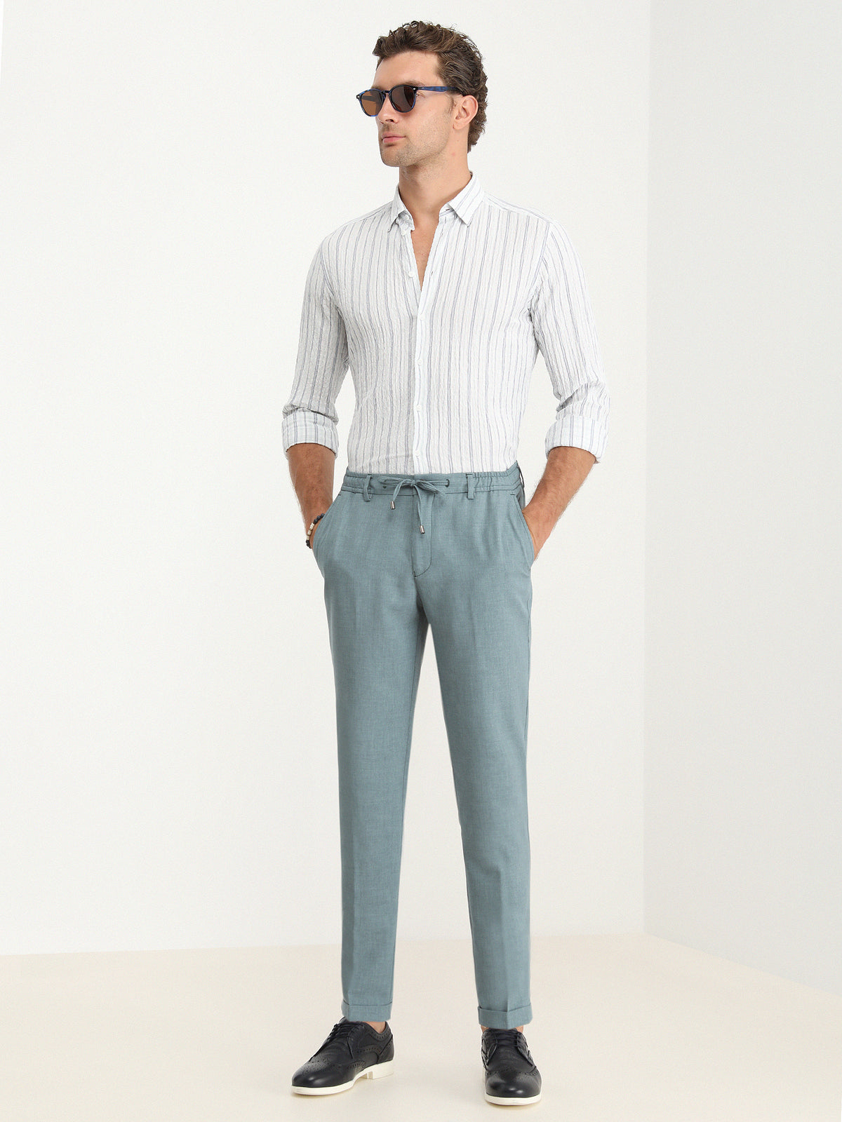 Petrol Dokuma Jogging Fit Casual Pantolon