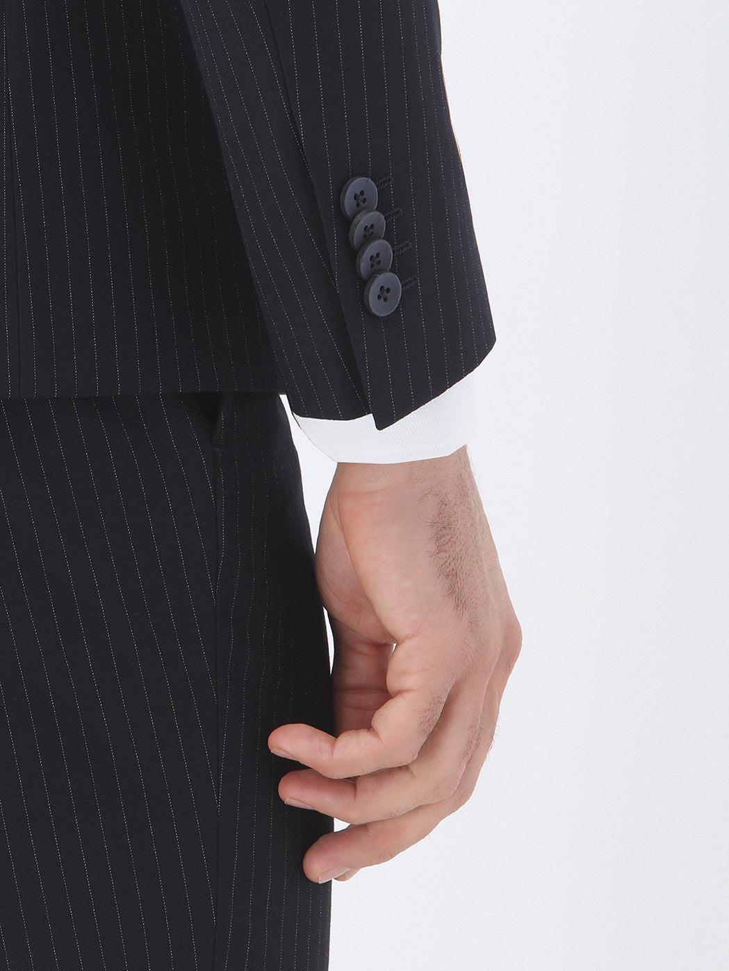 Lacivert Çizgili Modern Fit Takım Elbise
