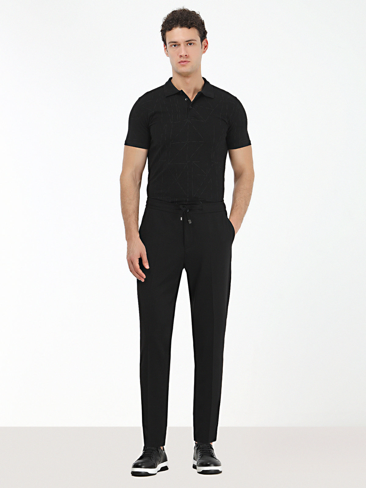 Siyah Düz Modern Fit Örme Takım Elbise