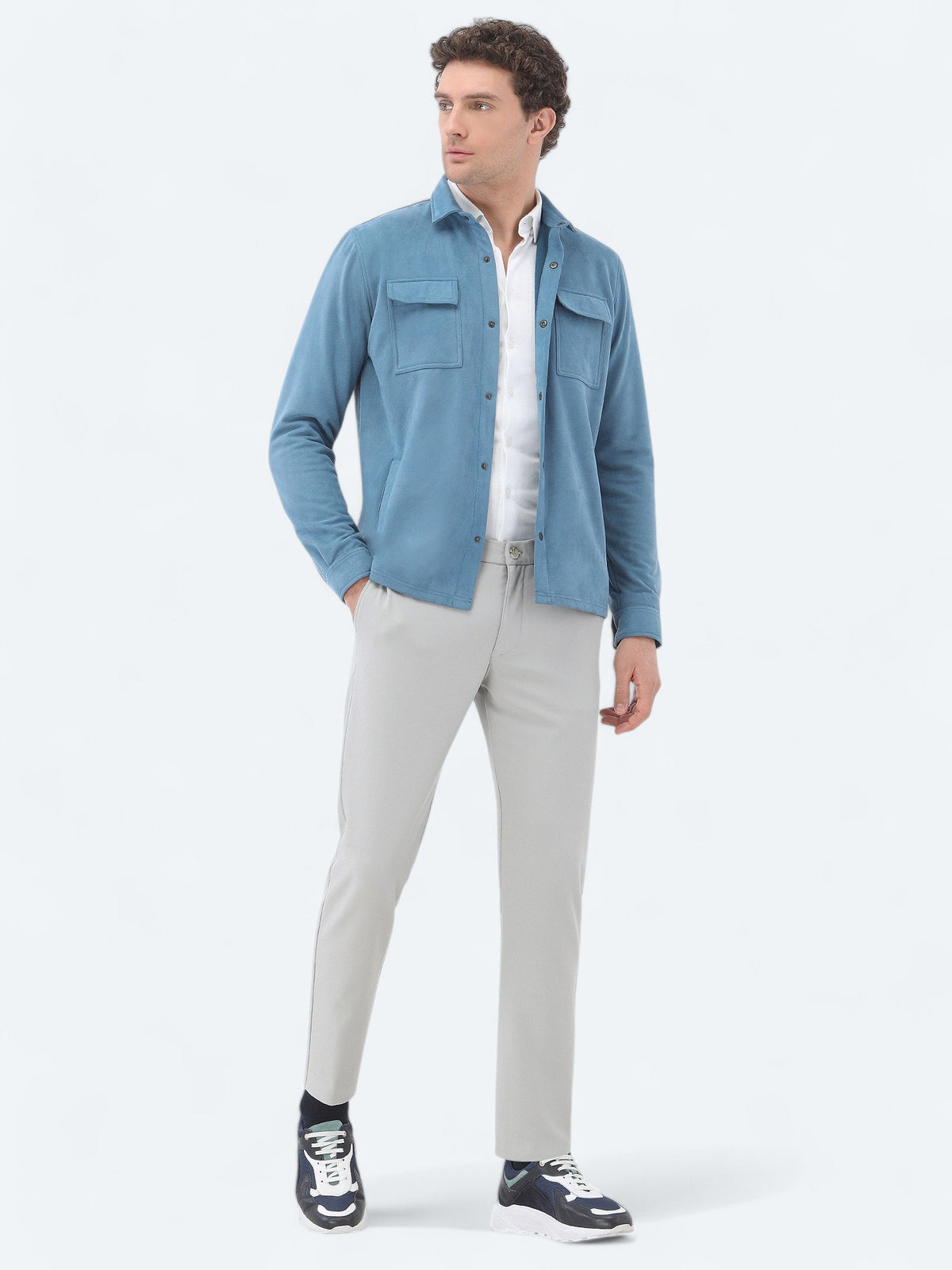 Beyaz Slim Fit Uzun Casual %100 Pamuk Gömlek