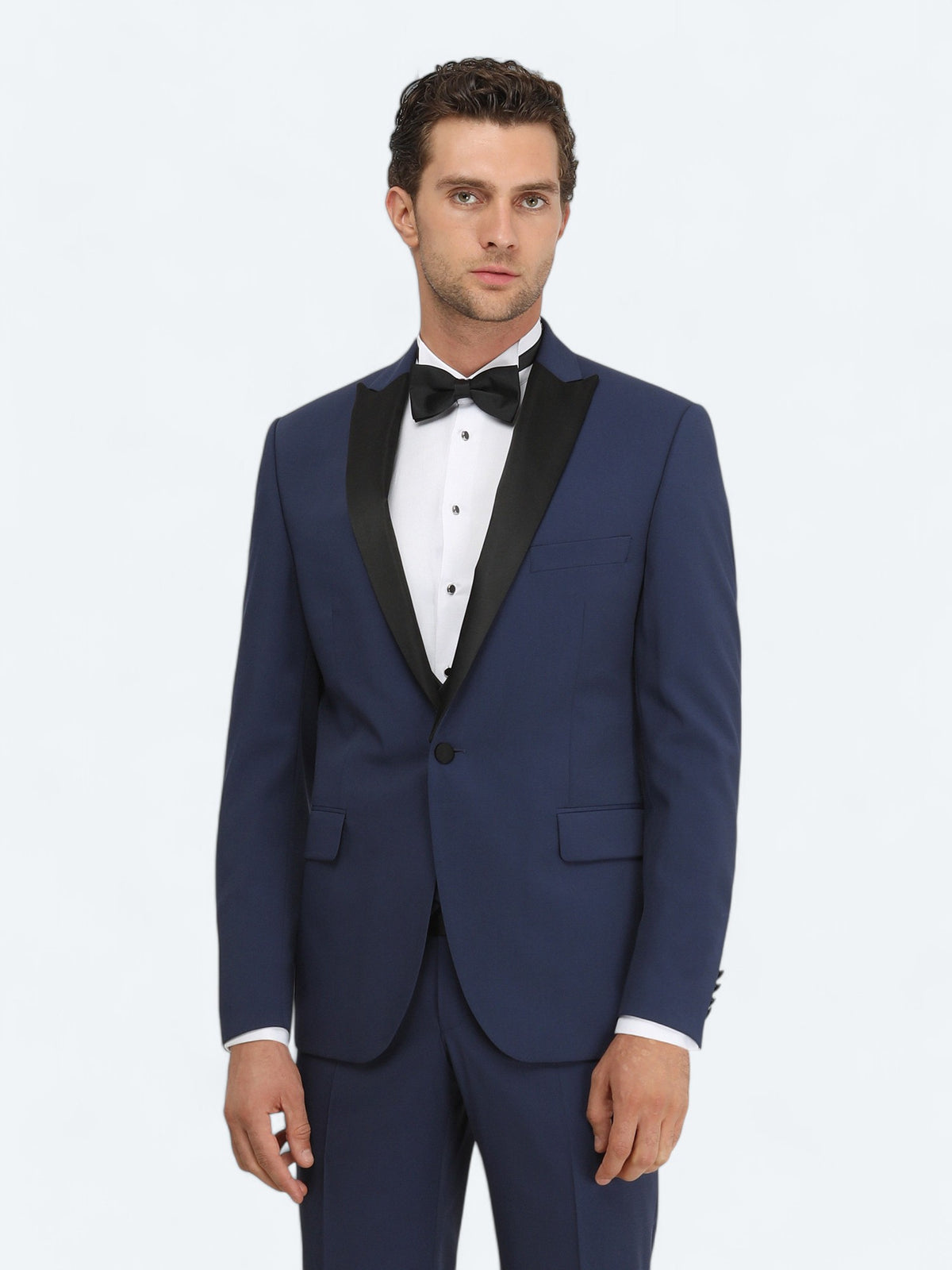 Beyaz Düz Slim Fit Duble Manşet Ata Yaka Smokin Gömlek