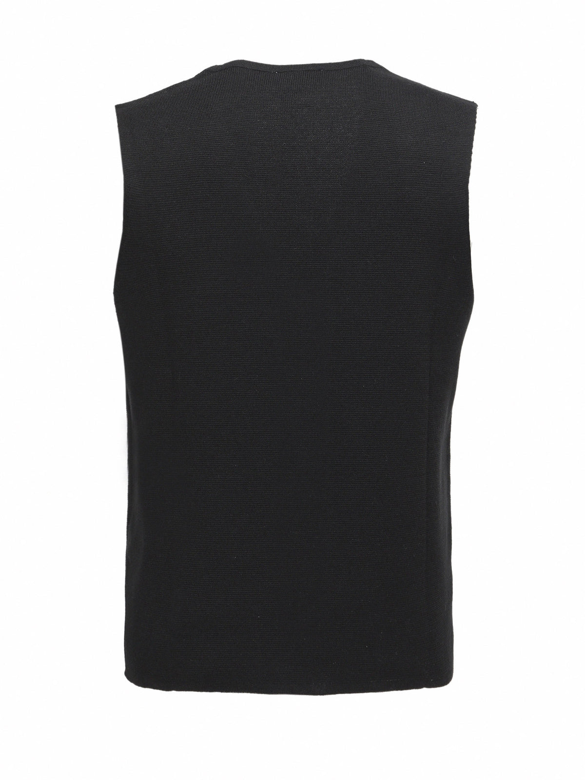 Siyah Regular Fit Casual Örme Triko Yelek