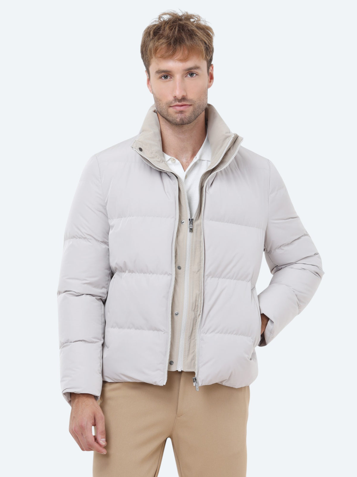 Taş Regular Fit Dik Yaka Casual Dokuma Mont