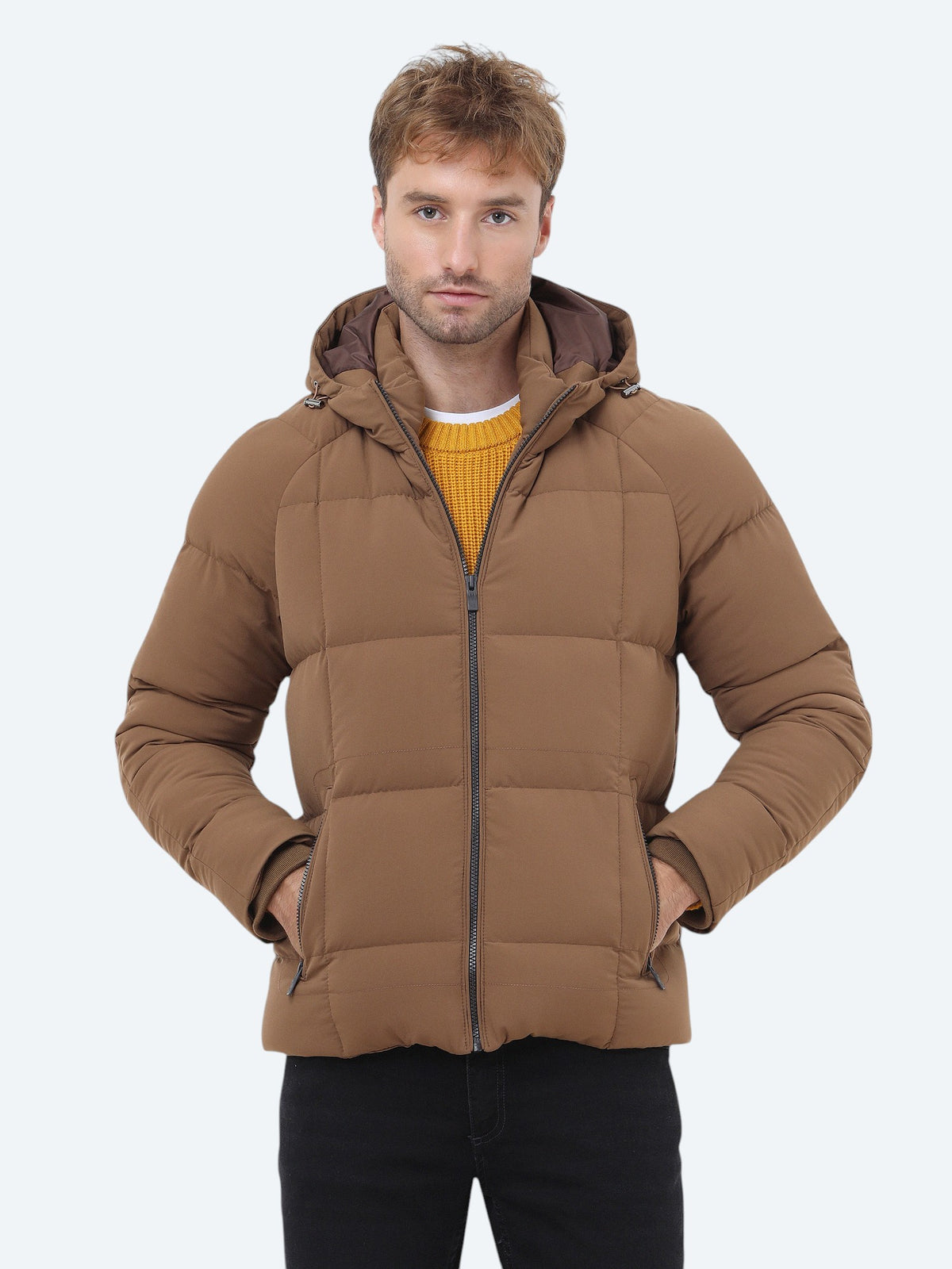 Tarçın Regular Fit Kapüşonlu Casual Dokuma Mont